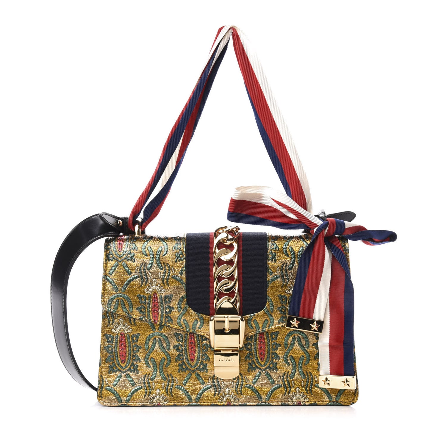 Iridescent Brocade Small Sylvie Shoulder Bag Gold