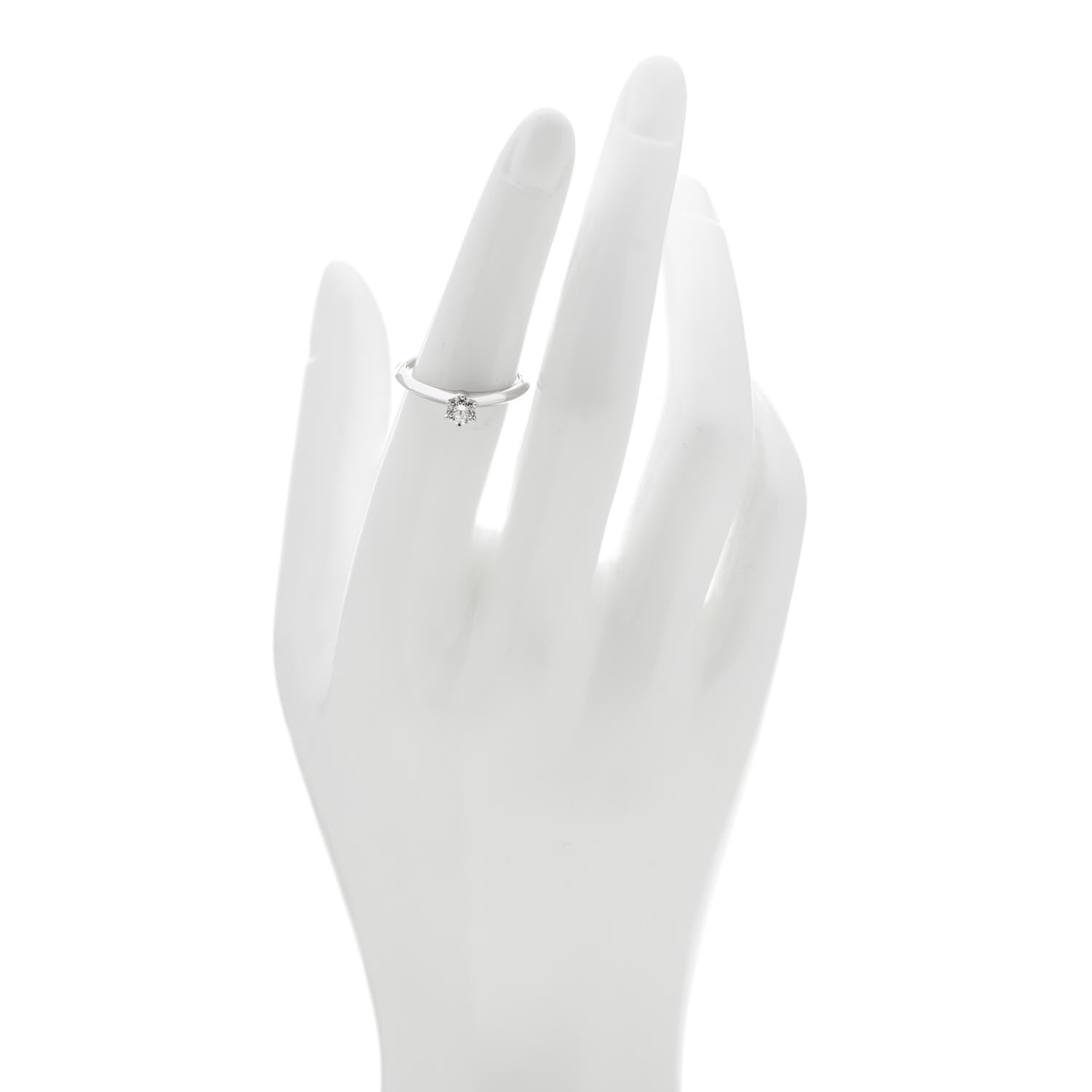 Tiffany Platinum Diamond .27ct Solitaire Engagement Ring 52 6 2 of 7
