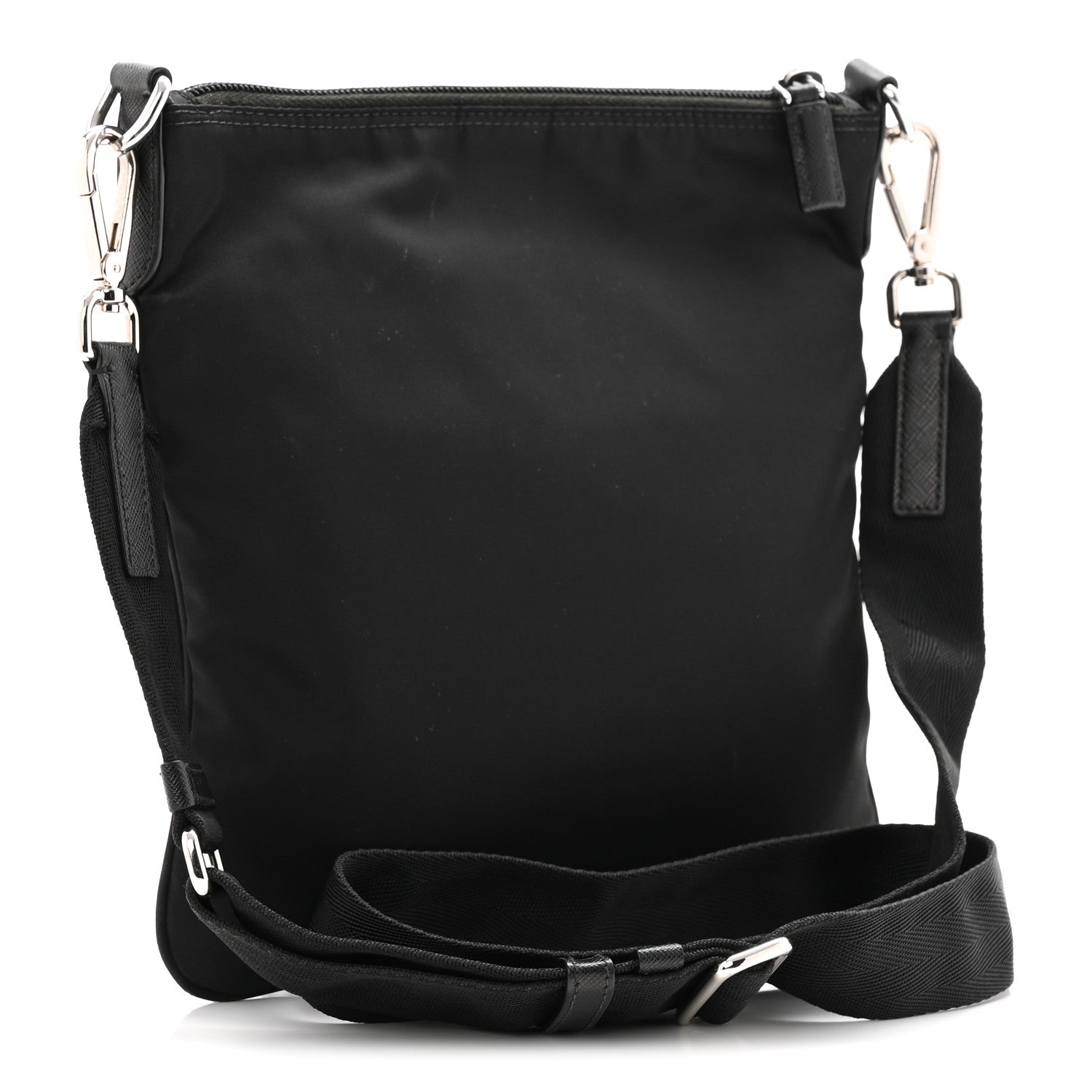 Prada Tessuto Nylon Saffiano Flat Messenger Bag  Black 5 of 21