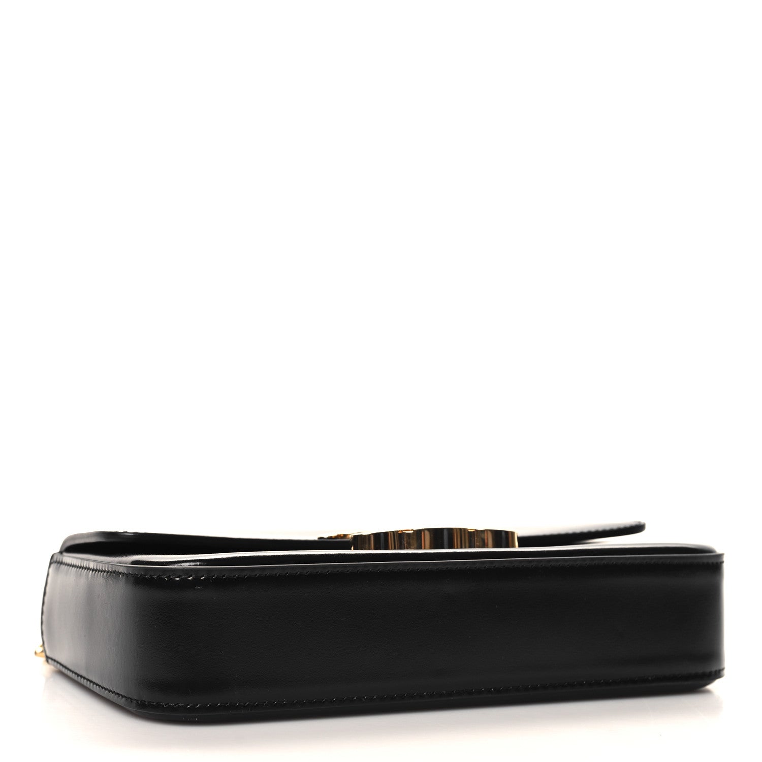 Celine Shiny Calfskin Triomphe Chain Shoulder Bag Black 4 of 10
