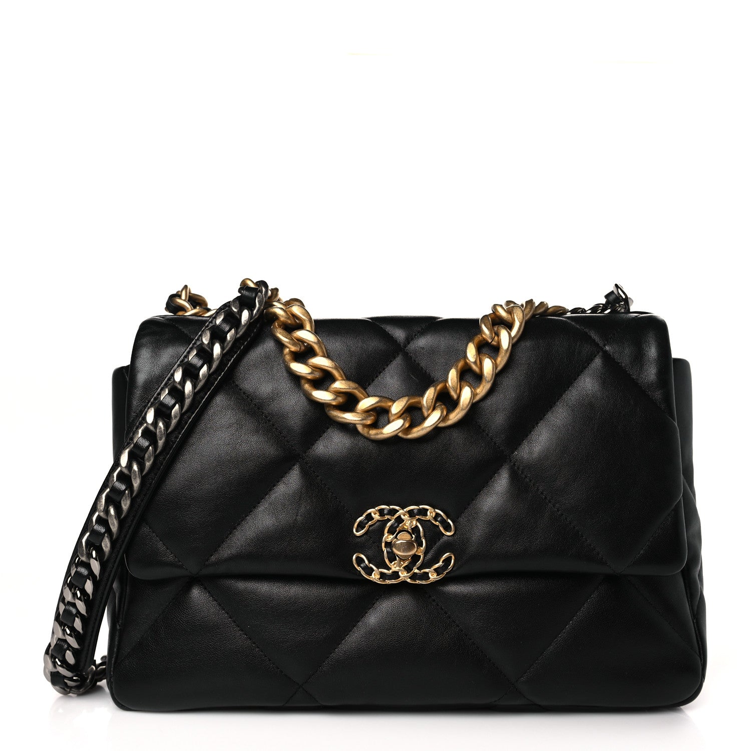 Chanel Lambskin Quilted Large Chanel 19 Flap Black 1 of 9