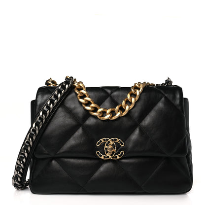 Chanel Lambskin Quilted Large Chanel 19 Flap Black 1 of 9