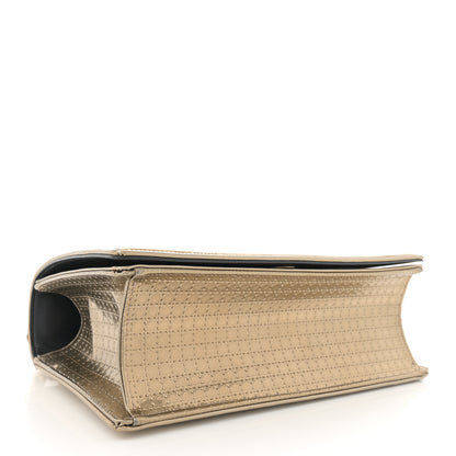 Christian Dior Metallic Patent Micro-Cannage Medium Diorama Flap Bag Gold 4 of 14