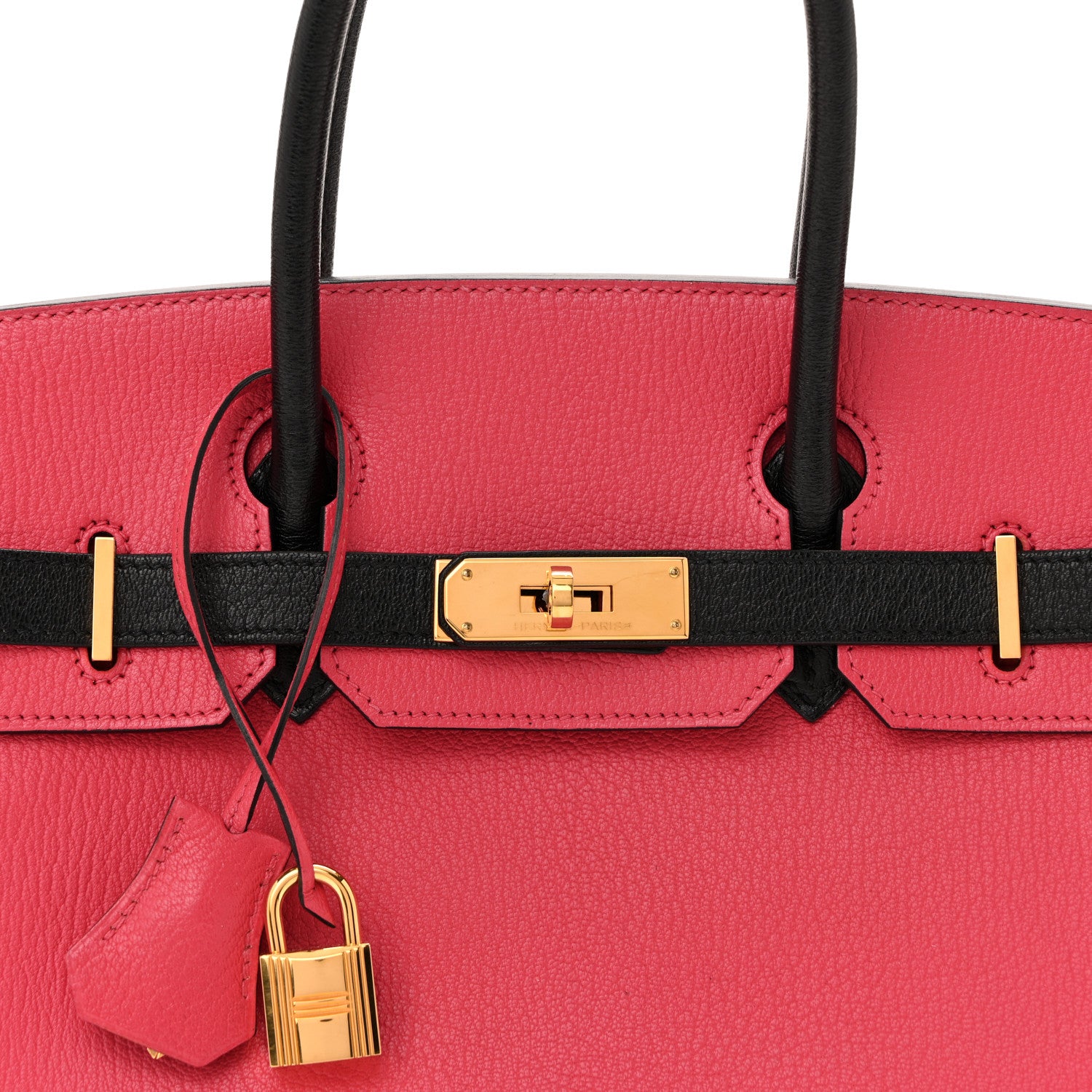 Hermes Chevre Mysore Horseshoe Birkin 30 Bougainvillea Black 7 of 11