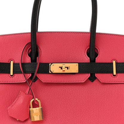 Hermes Chevre Mysore Horseshoe Birkin 30 Bougainvillea Black 7 of 11