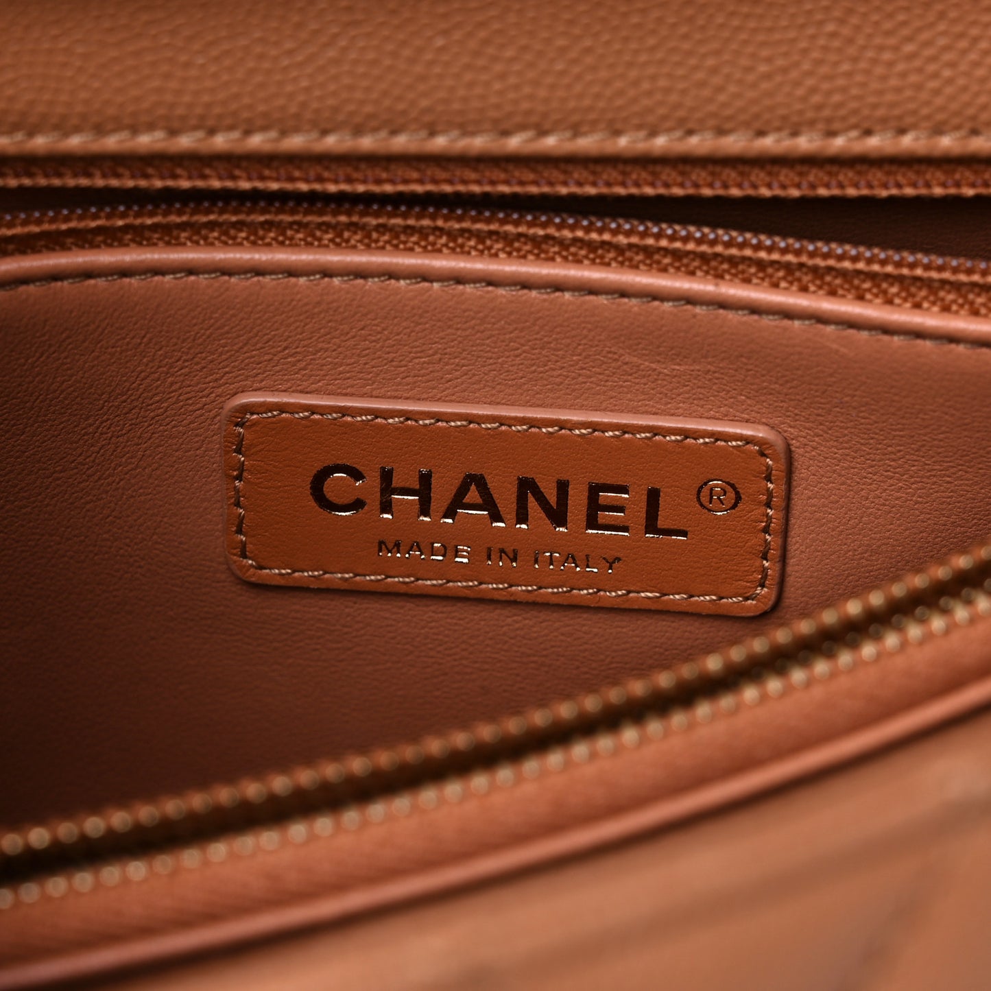 Caviar Quilted Small Coco Handle Flap Brown