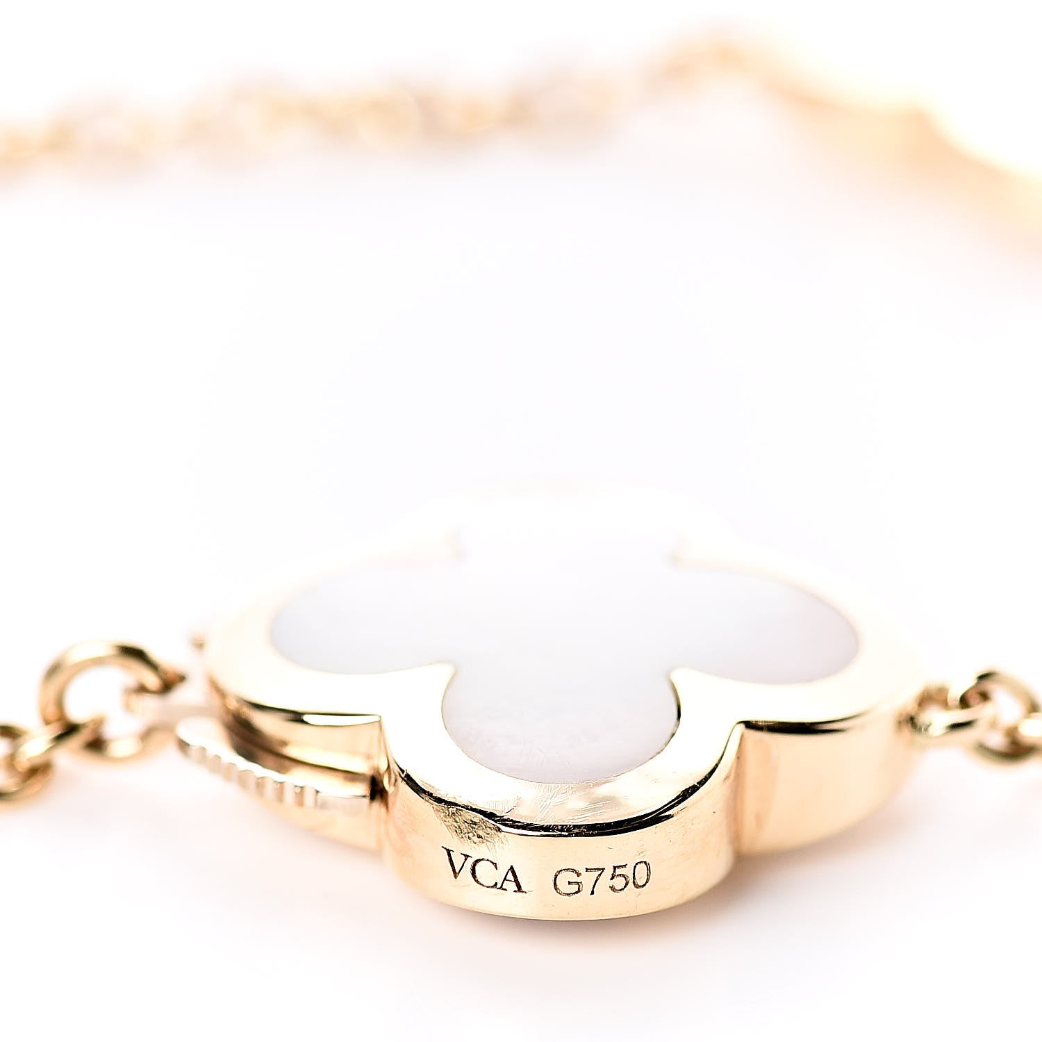 Van Cleef & Arpels 18K Yellow Gold Mother of Pearl 4 Motifs Pure Alhambra Bracelet 4 of 6