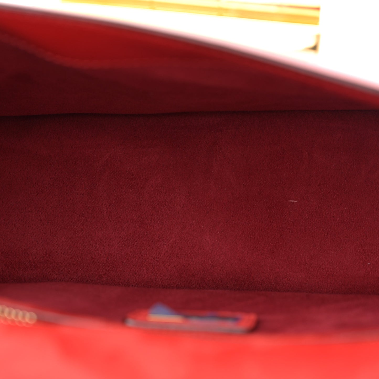 Patent Calfskin Maxi Chain Natalia Large Shoulder Bag Red