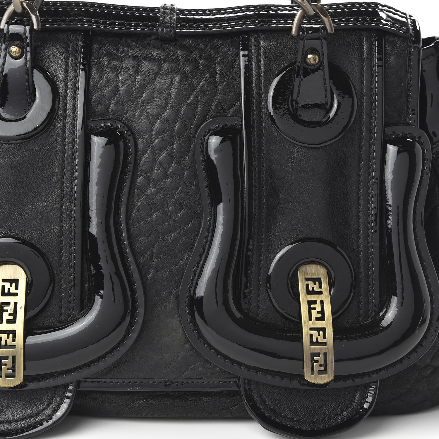 Fendi Nappa Patent B Bag Black 9 of 9