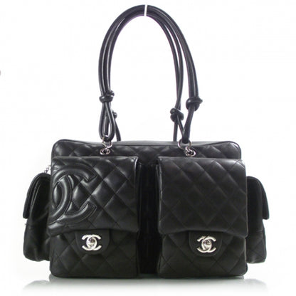 Chanel Calfskin Quilted Large Cambon Multipocket Reporter Black 1 of 12