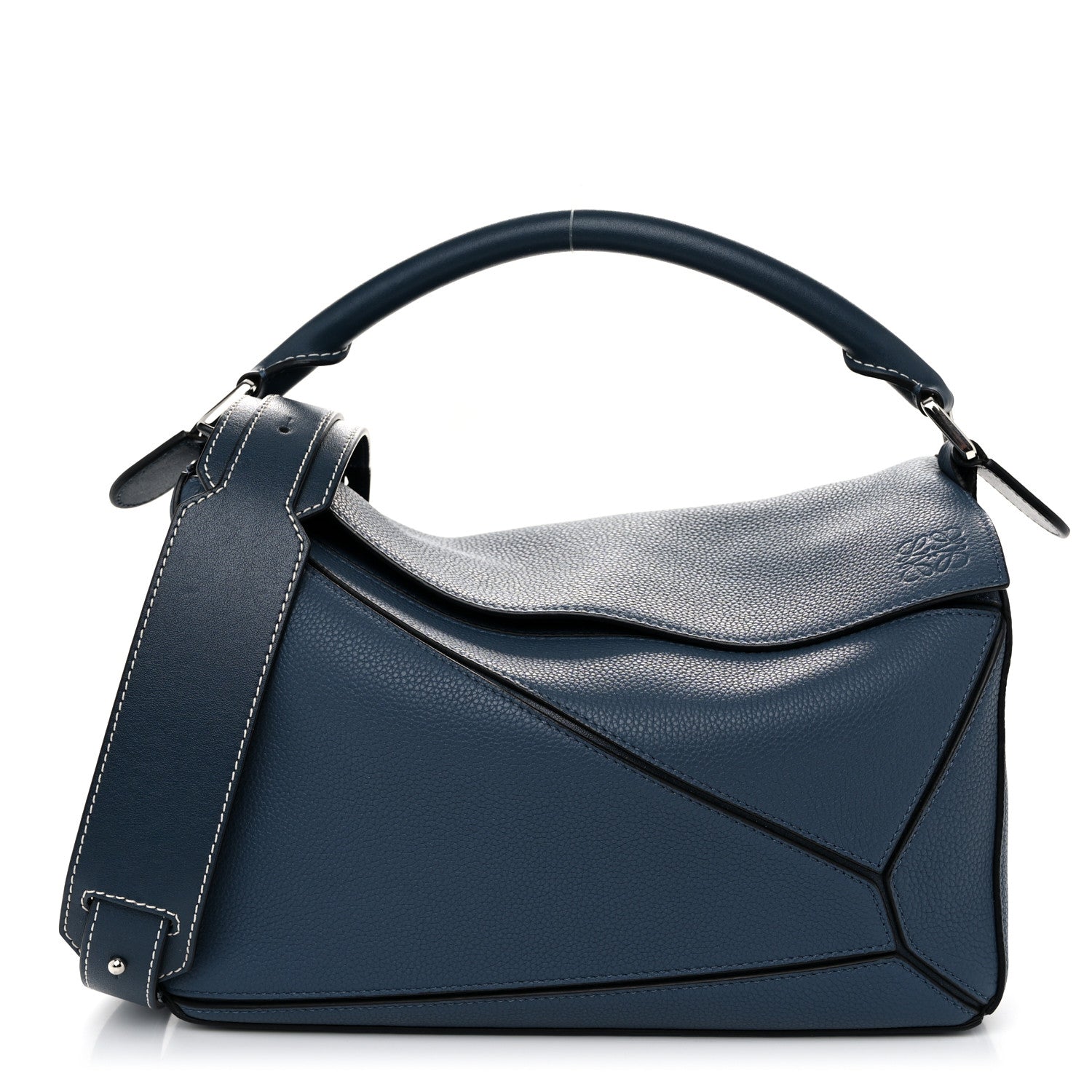 Loewe Calfskin Medium Puzzle Bag Dark Blue 1 of 9
