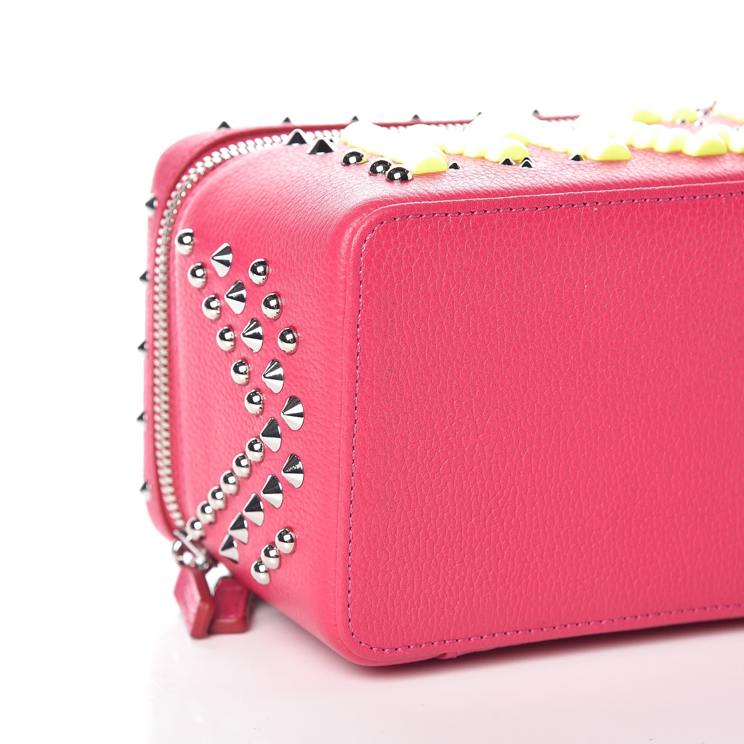 MCM Calfskin Neon Studded Rockstar Vanity Case Love Potion 5 of 10