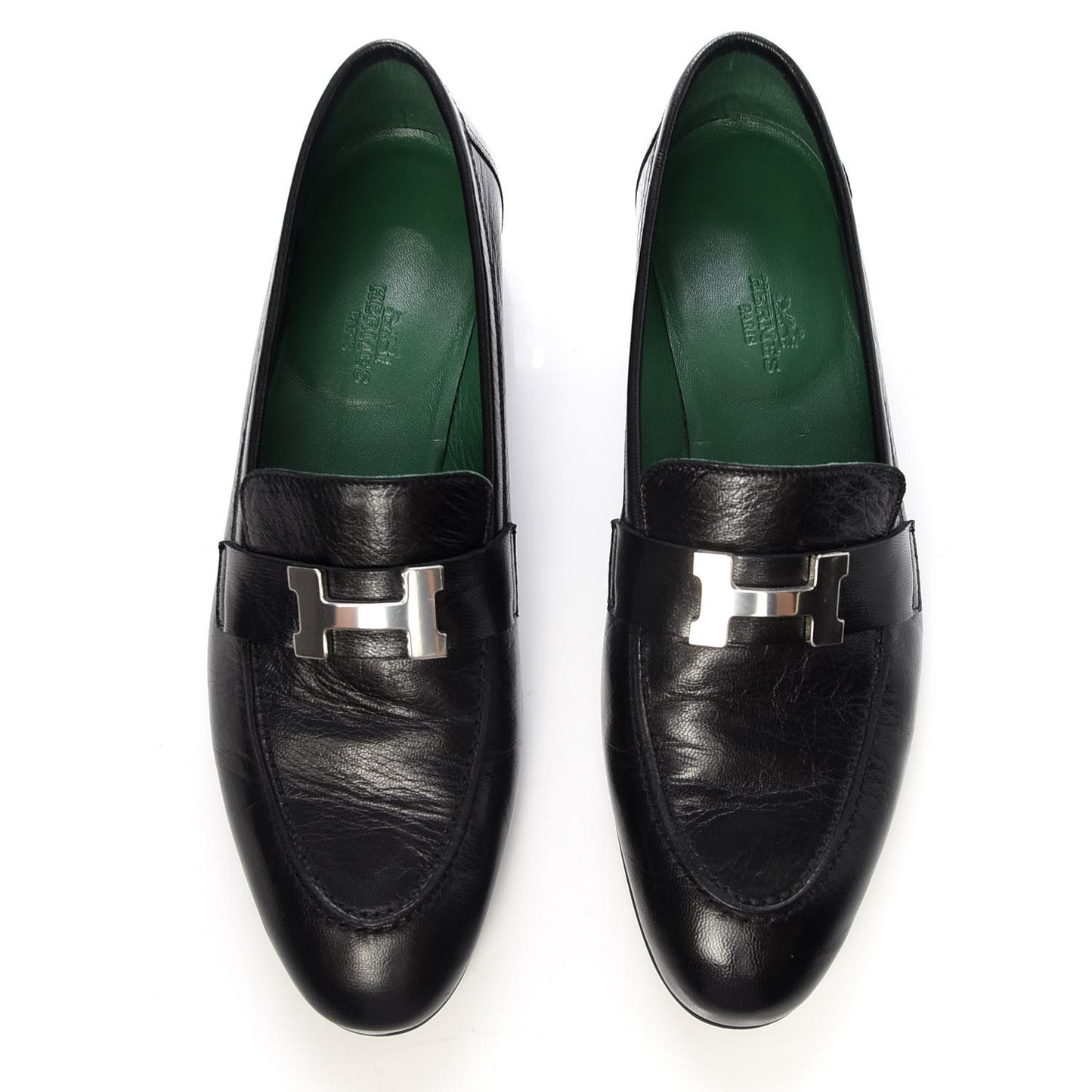 Goatskin Mens Paris Loafers 38 Black