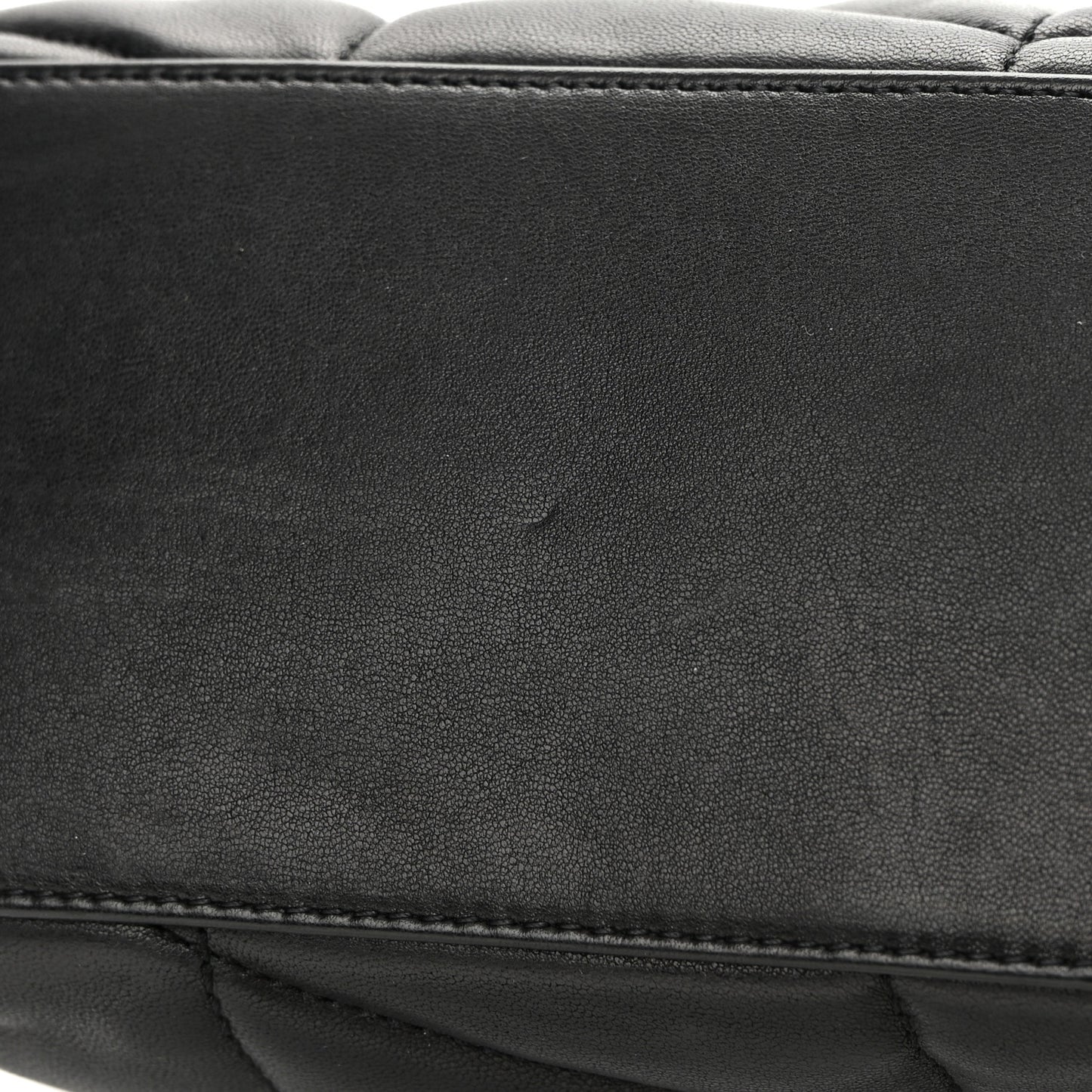 Lambskin Quilted Small Loulou Puffer Monogram Chain Satchel Black