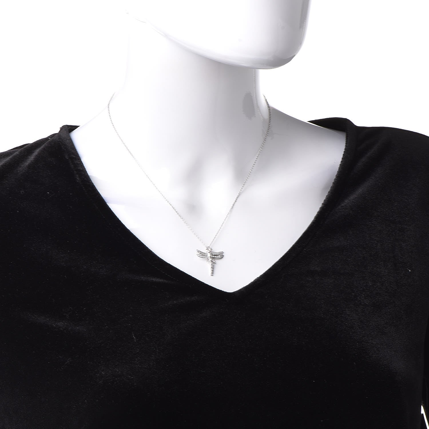 Tiffany Platinum Diamond Dragonfly Pendant Necklace 2 of 7
