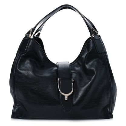 Gucci Calfskin Medium Soft Stirrup Shoulder Bag Black 8 of 14