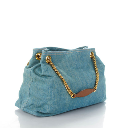 Gucci Denim Medium Soho Chain Shoulder Bag Blue 3 of 7