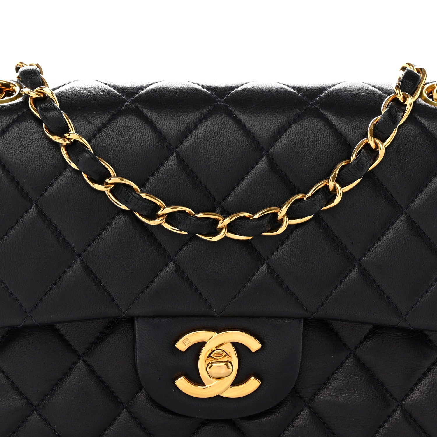 Chanel Lambskin Quilted Small Double Flap Navy 8 of 13