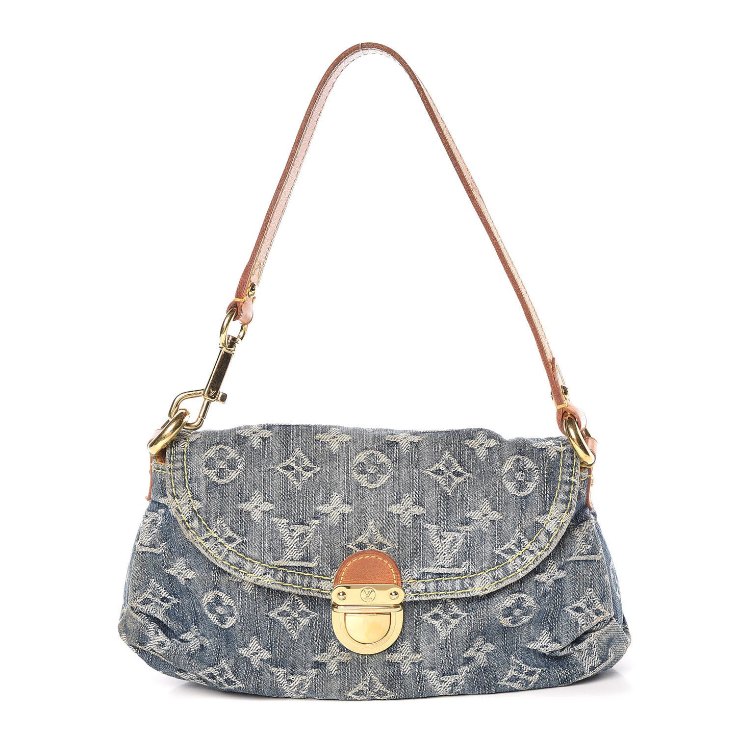 Monogram Denim Mini Pleaty Blue
