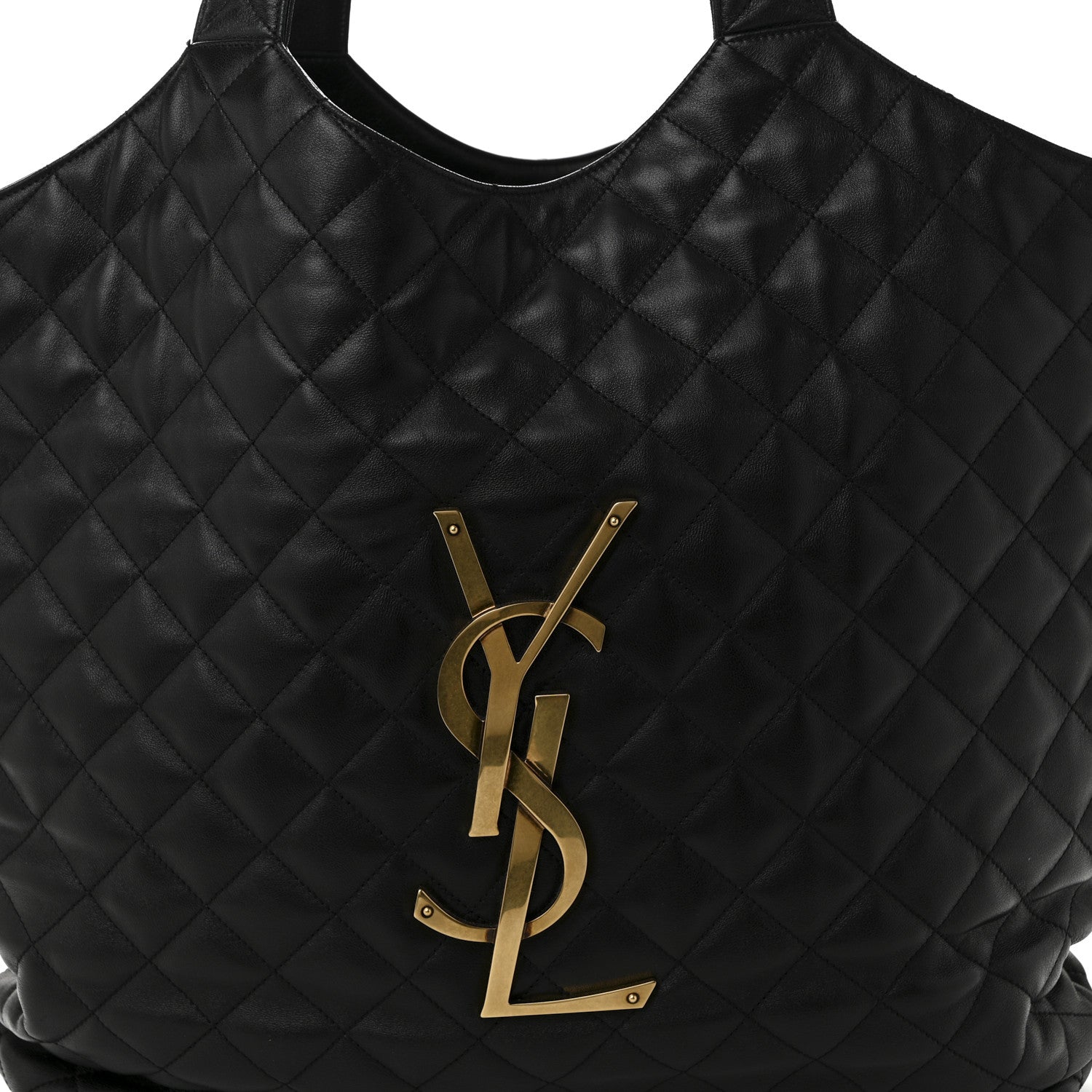 Saint Laurent Lambskin Quilted Maxi Icare Shopping Tote Black 10 of 12