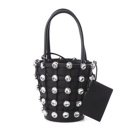 Alexander Wang Calfskin Crystal Embellished Roxy Mini Bucket Bag Black 1 of 10