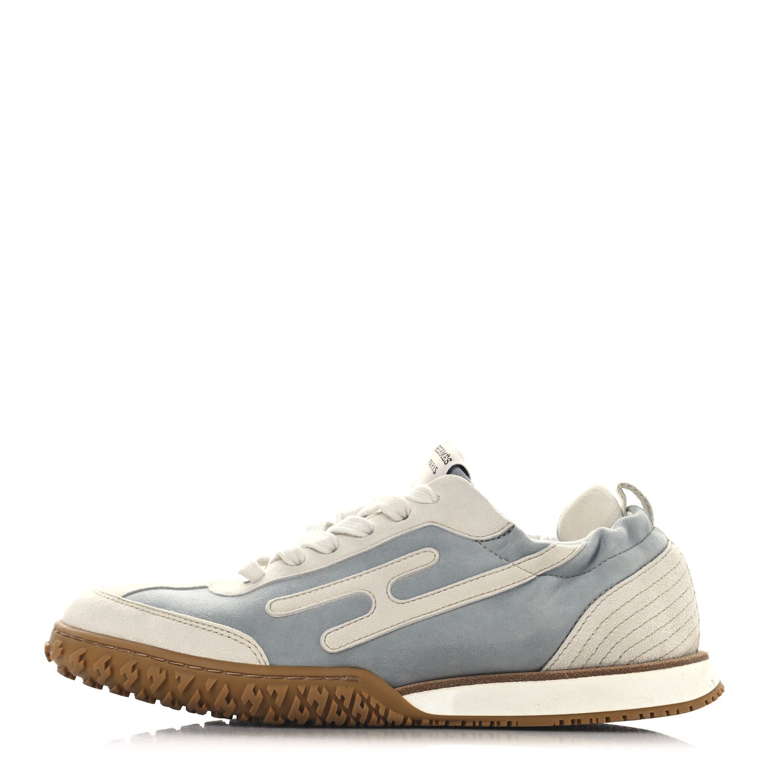 Hermes Suede Goatskin Jet Sneakers 37 Gris Nuage White 1 of 9