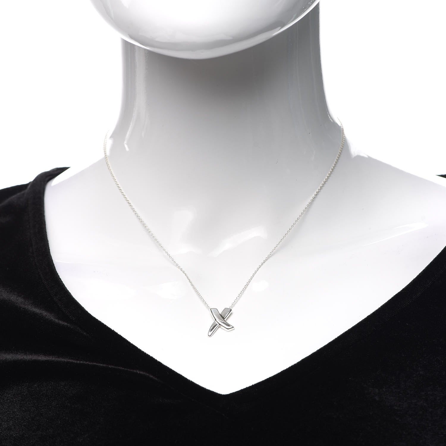 Tiffany Sterling Silver Paloma Picasso Graffiti X Pendant Necklace 2 of 5