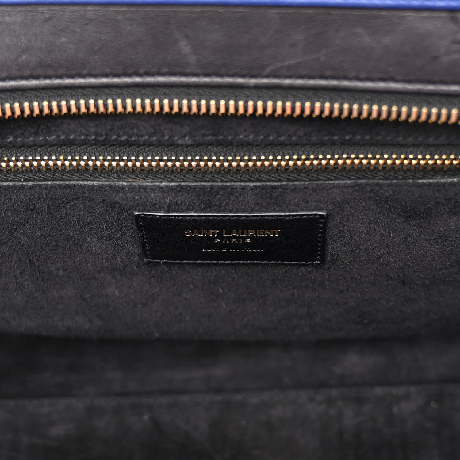 Saint Laurent Calfskin Small Cabas Rive Gauche Blue White Pink 6 of 13