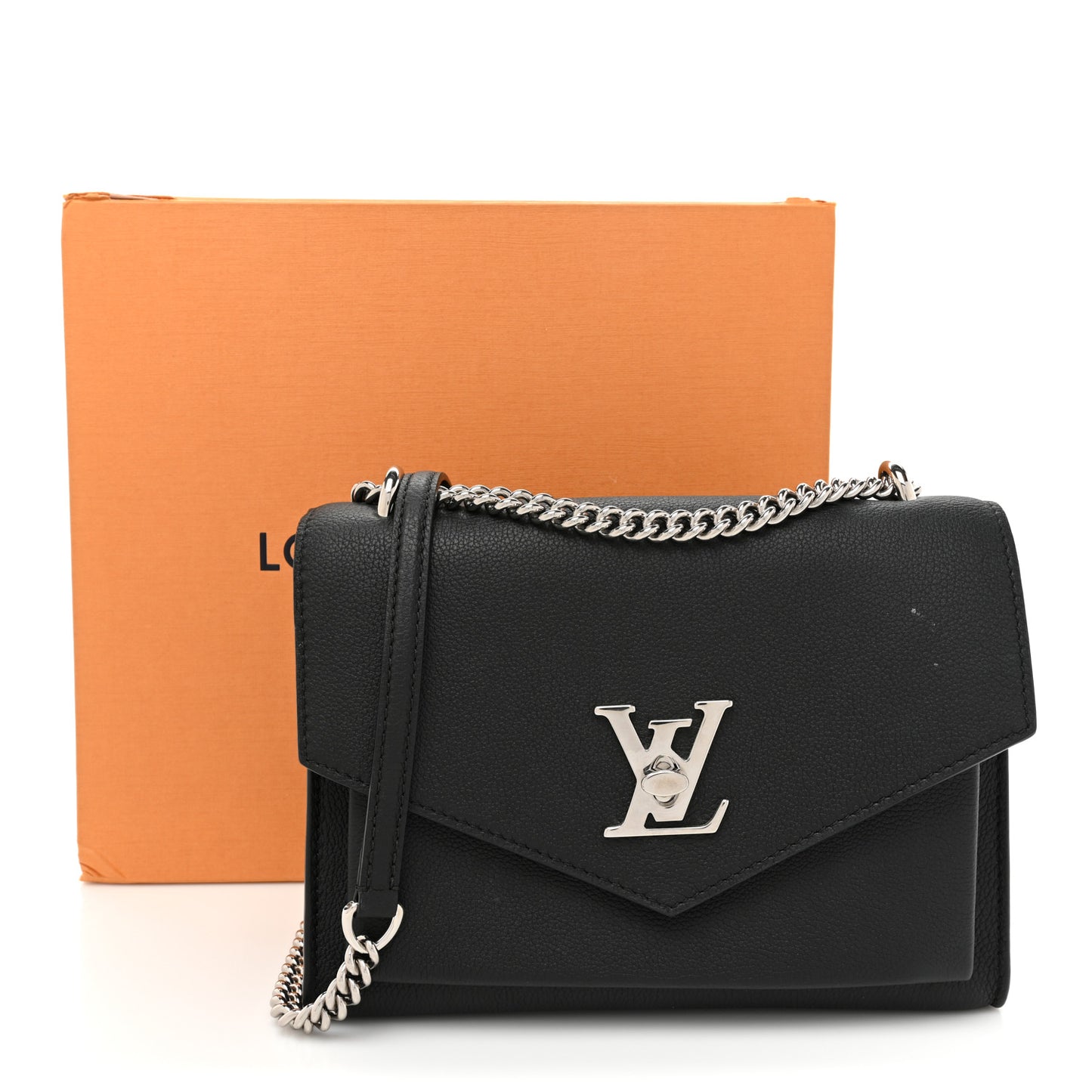 Soft Calfskin Mylockme Chain Bag BB Black