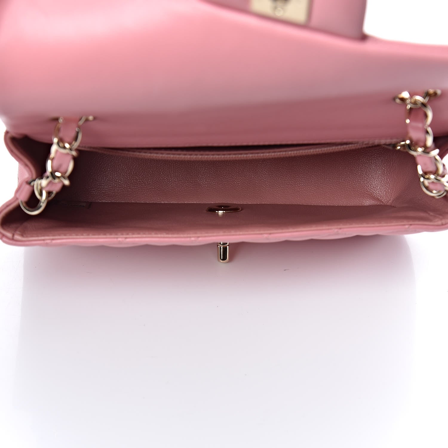 Chanel Lambskin Quilted Mini Rectangular Flap Dark Pink 5 of 9