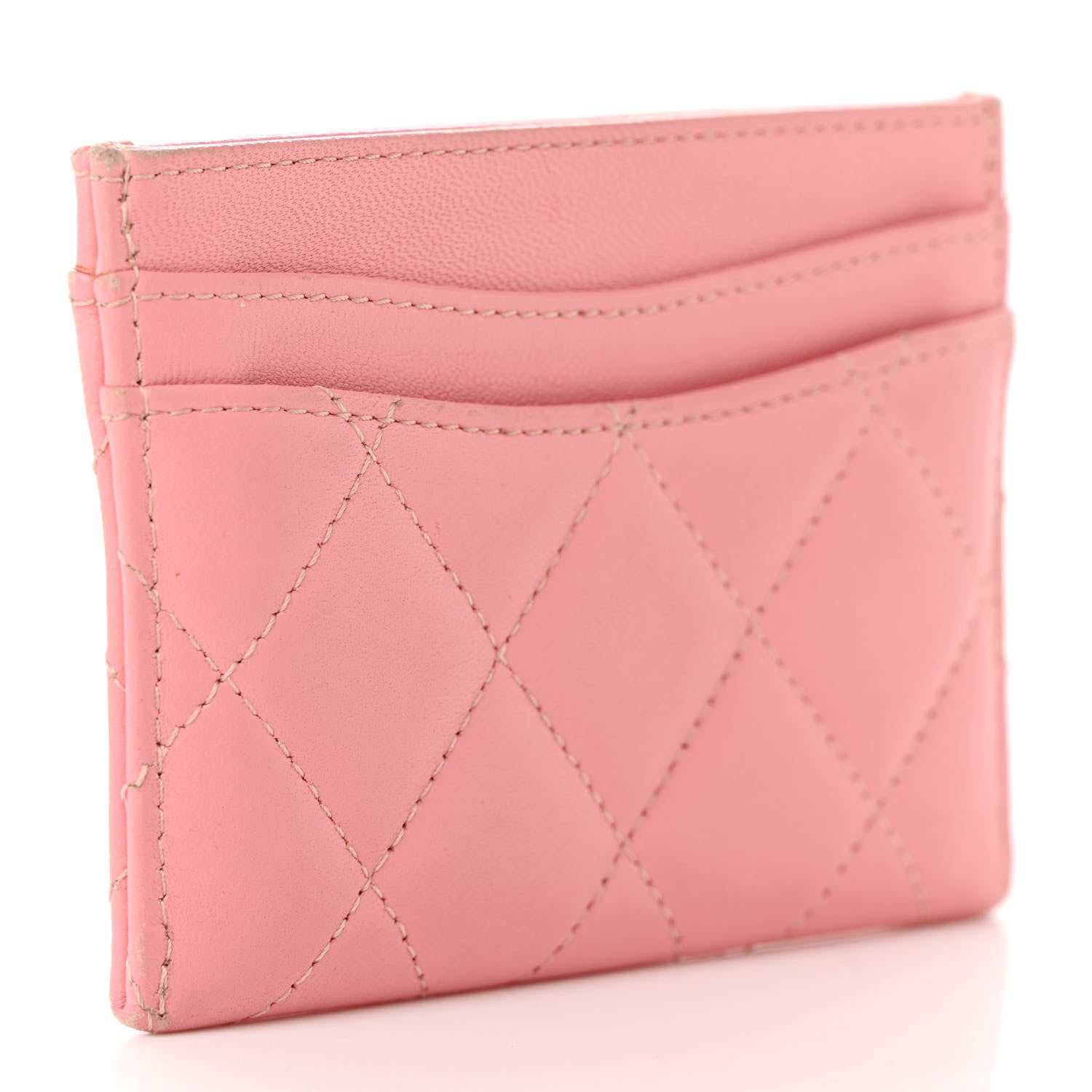 Chanel Lambskin Quilted Card Holder Pink 3 of 17
