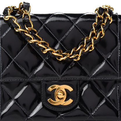 Chanel Patent Calfskin Quilted Mini Square Flap Black 11 of 11