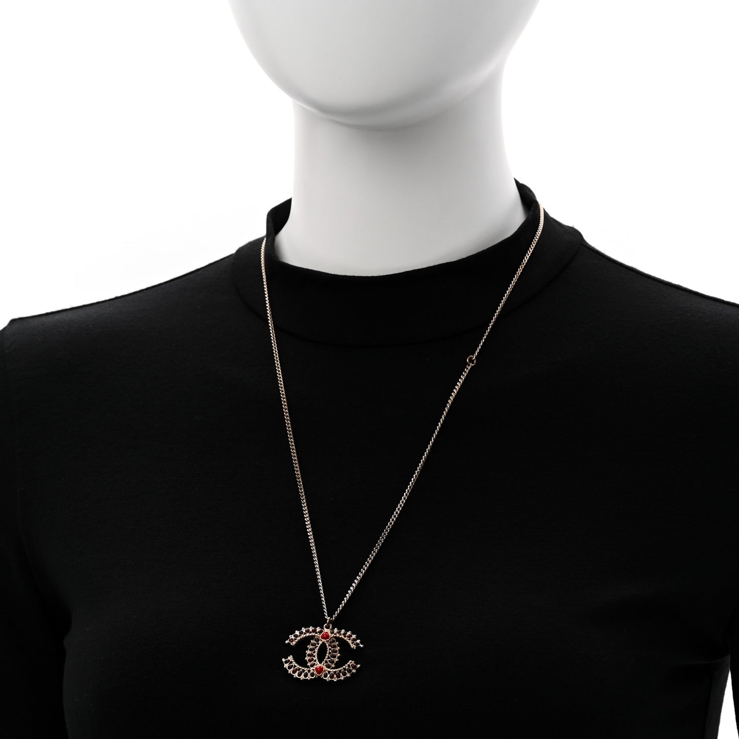 Resin CC Necklace Gold Red Burgundy
