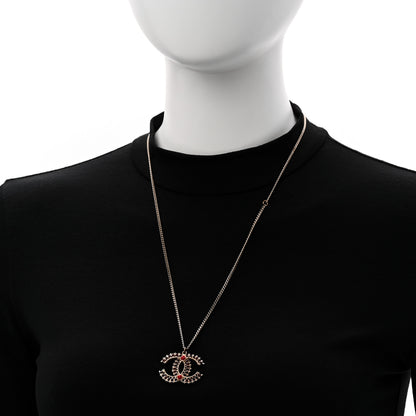 Chanel Resin CC Necklace Gold Red Burgundy 2 of 5