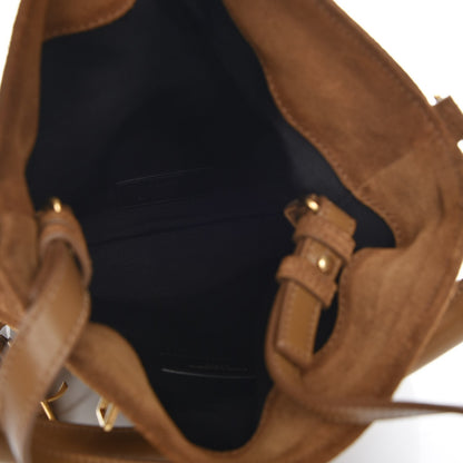 Saint Laurent Suede Fringe Small Monogram Bucket Bag Light Ocre 6 of 8