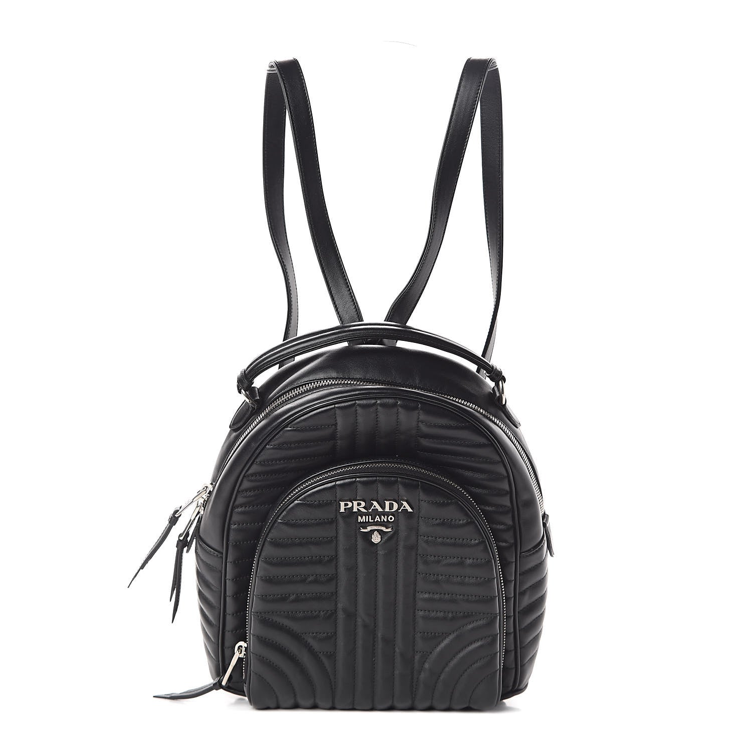 Prada Soft Calfskin Diagramme Day Backpack Black 1 of 9