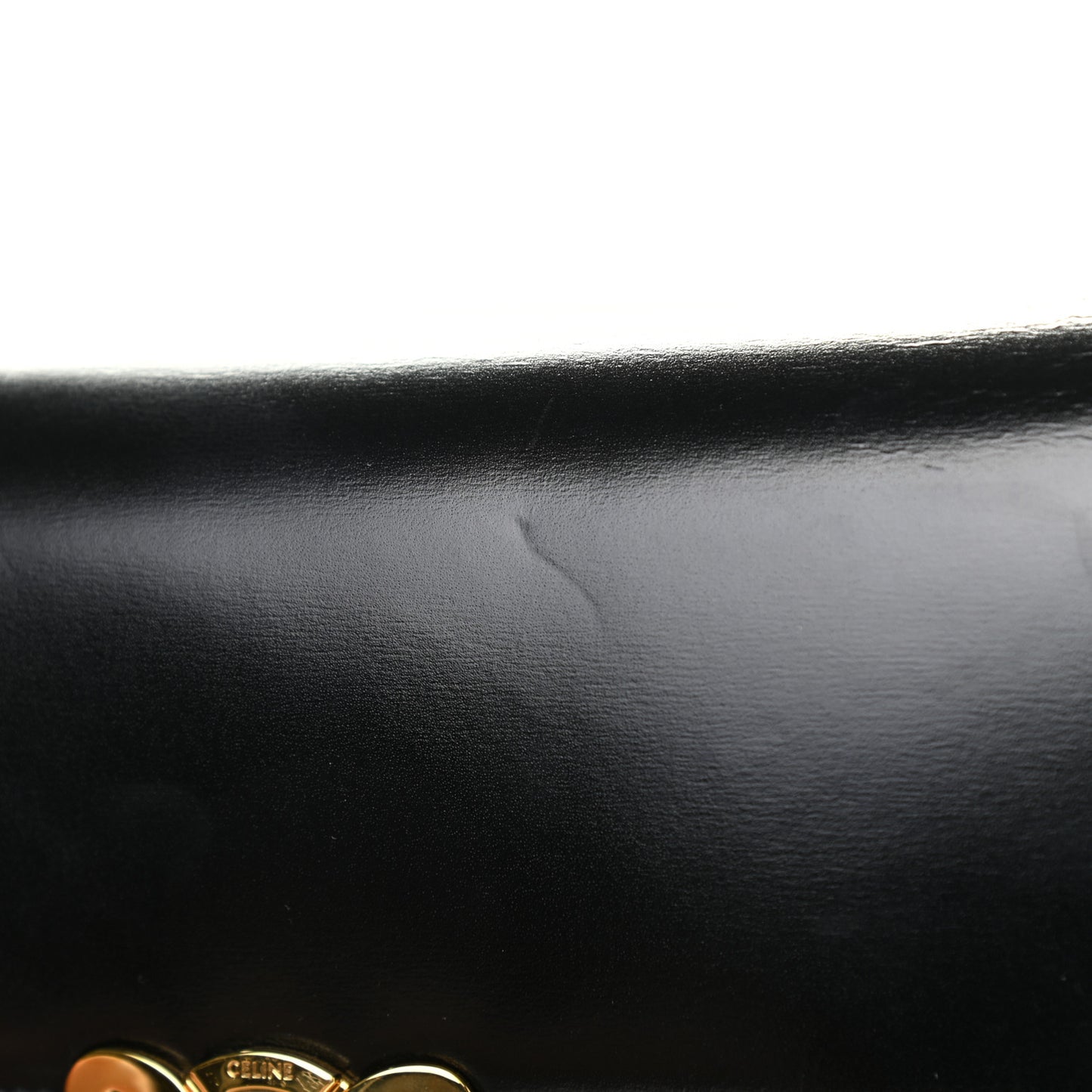 Shiny Calfskin Triomphe Clutch Black