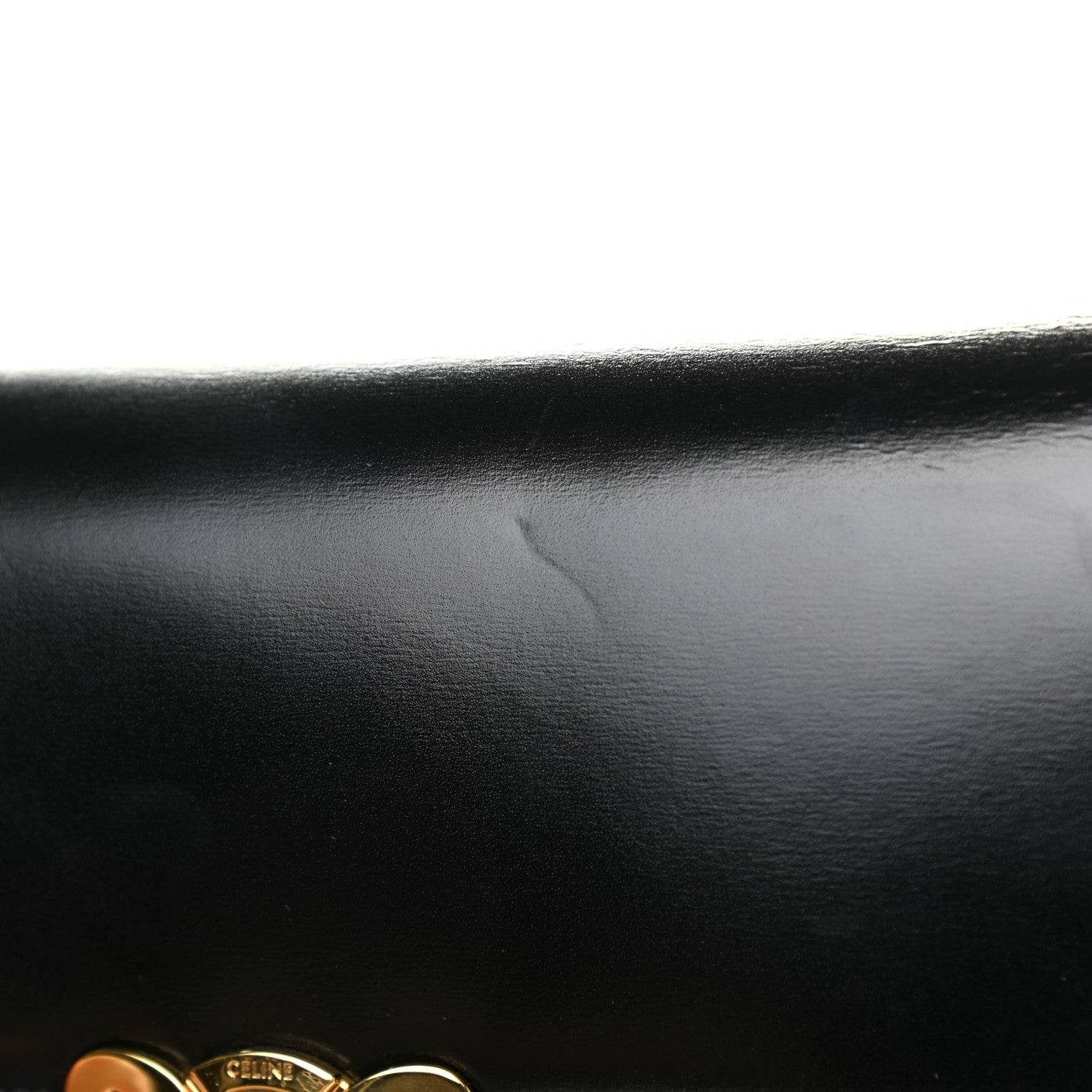 Celine Shiny Calfskin Triomphe Clutch Black 13 of 18