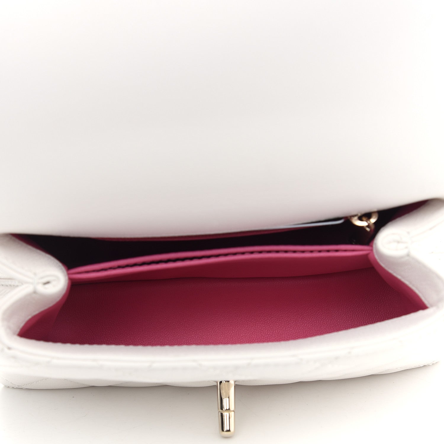 Chanel Goatskin Quilted Extra Mini Rainbow Coco Handle Flap White 5 of 11