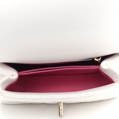 Chanel Goatskin Quilted Extra Mini Rainbow Coco Handle Flap White 5 of 11