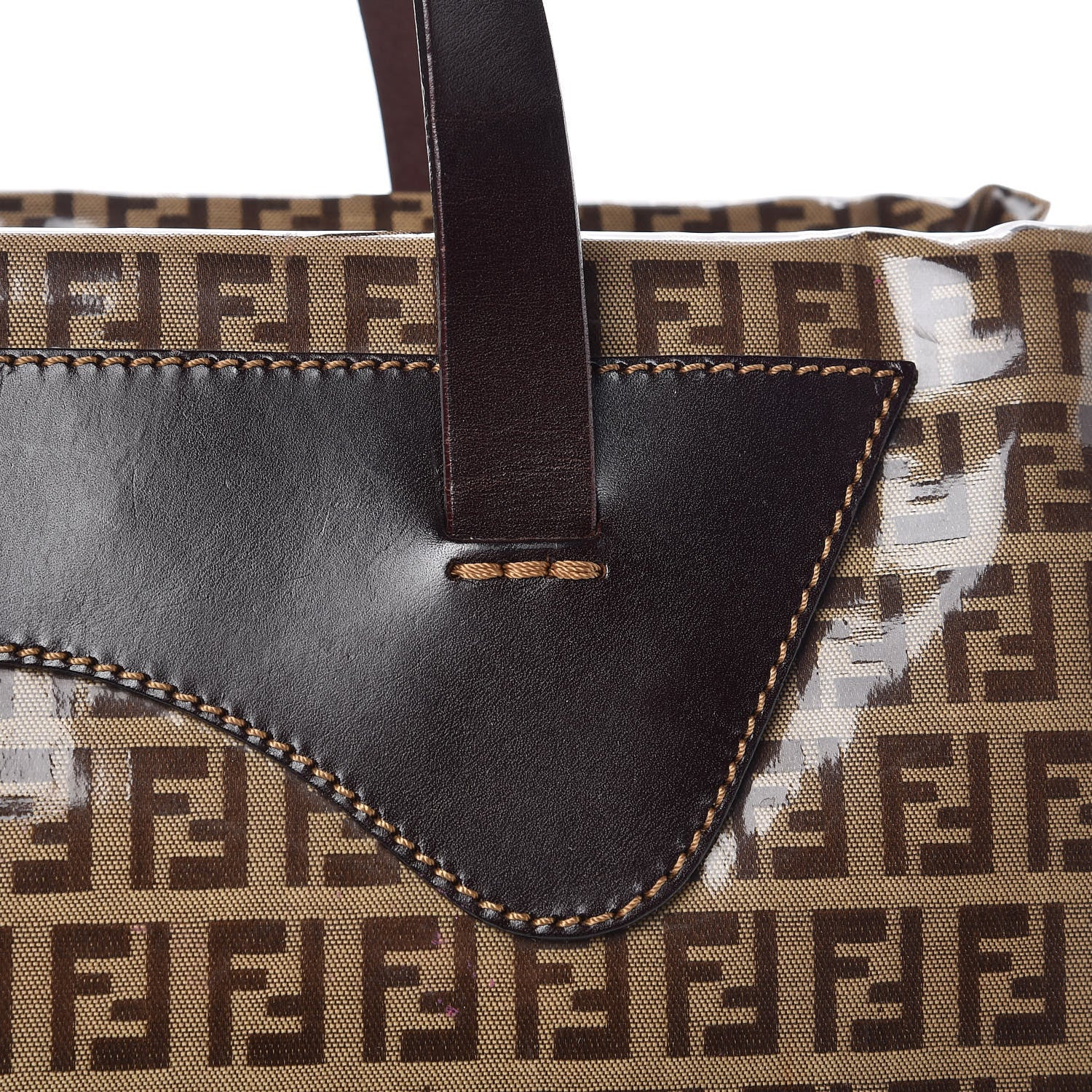 Fendi Vinyl Zucchino Tote Tobacco 10 of 13