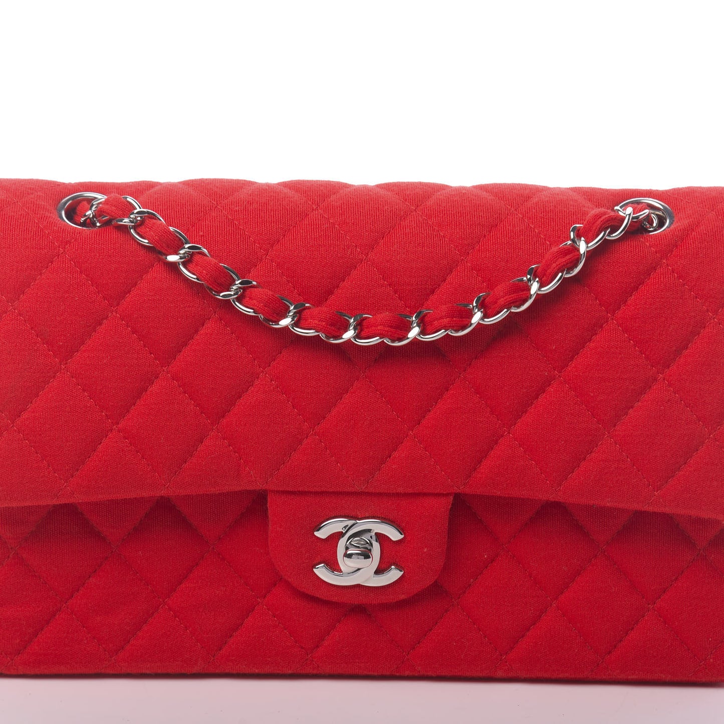 Jersey Quilted Medium Double Flap Red