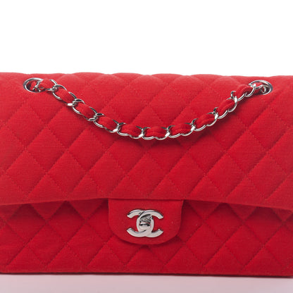Chanel Jersey Quilted Medium Double Flap Red 10 of 10