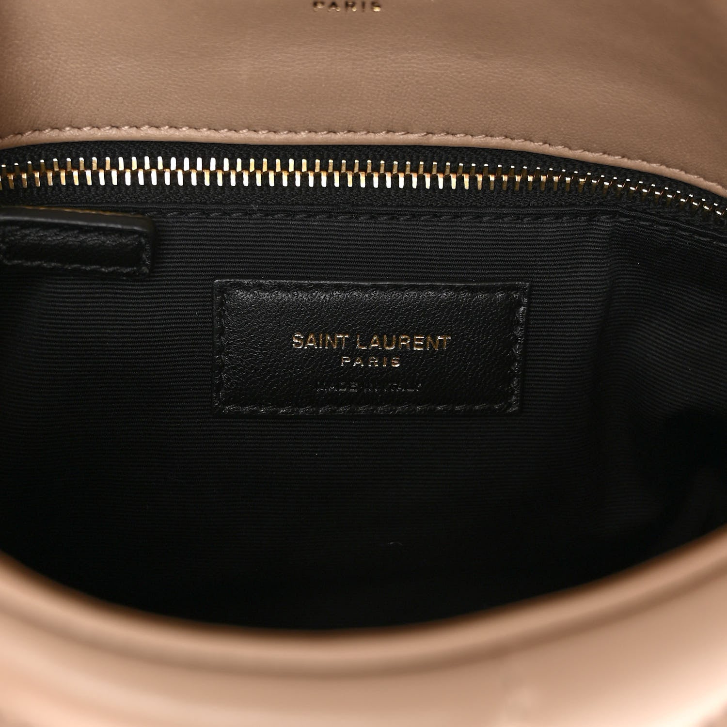 Saint Laurent Lambskin Quilted Toy Loulou Puffer Monogram Chain Satchel Dark Beige 6 of 9