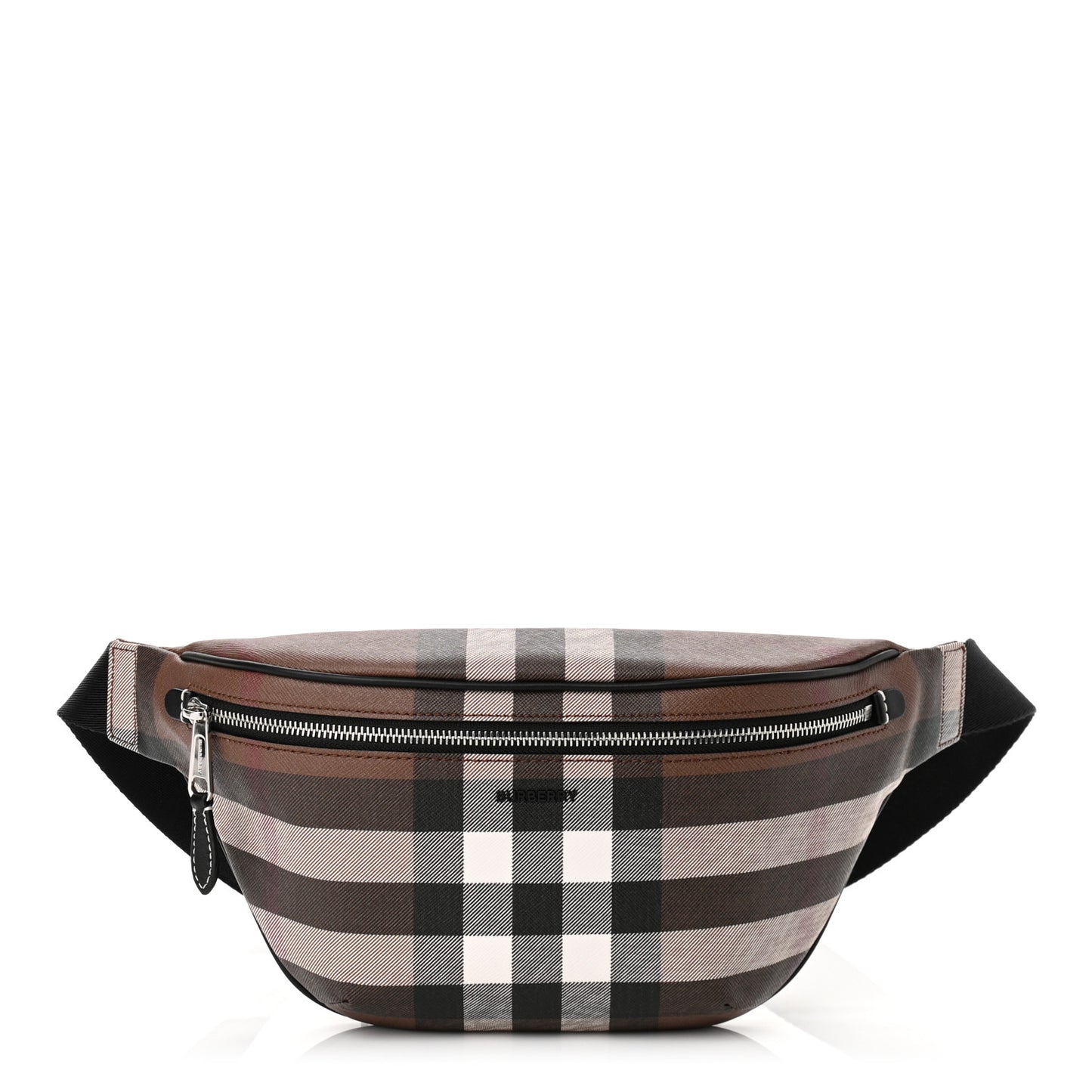 E-canvas Check Bum Bag Dark Birch Brown