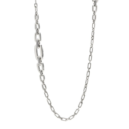 David Yurman Sterling Silver Diamond Wellesley Long Chain Link Necklace 1 of 4