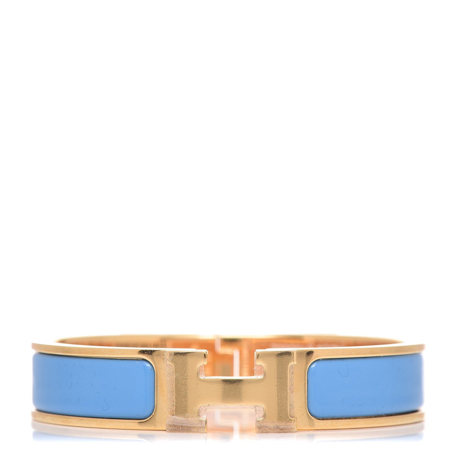 Hermes Enamel Narrow Clic Clac H Bracelet PM Bleu Cielo 1 of 7