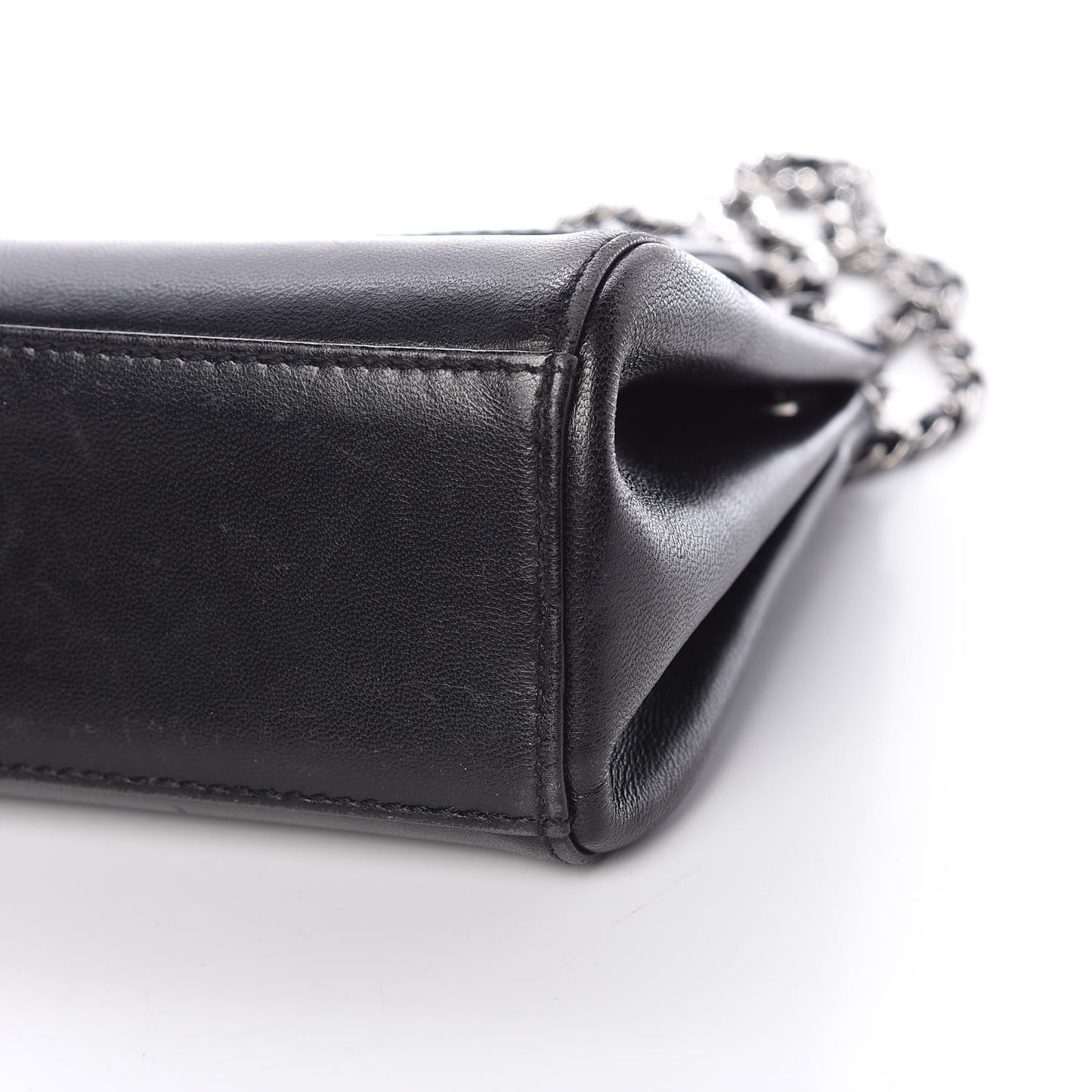 Lambskin Mademoiselle Accordion Flap Black