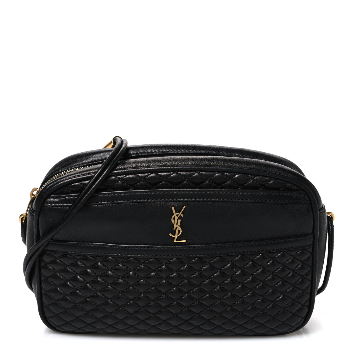 Lambskin Quilted Victoire Camera Bag Black
