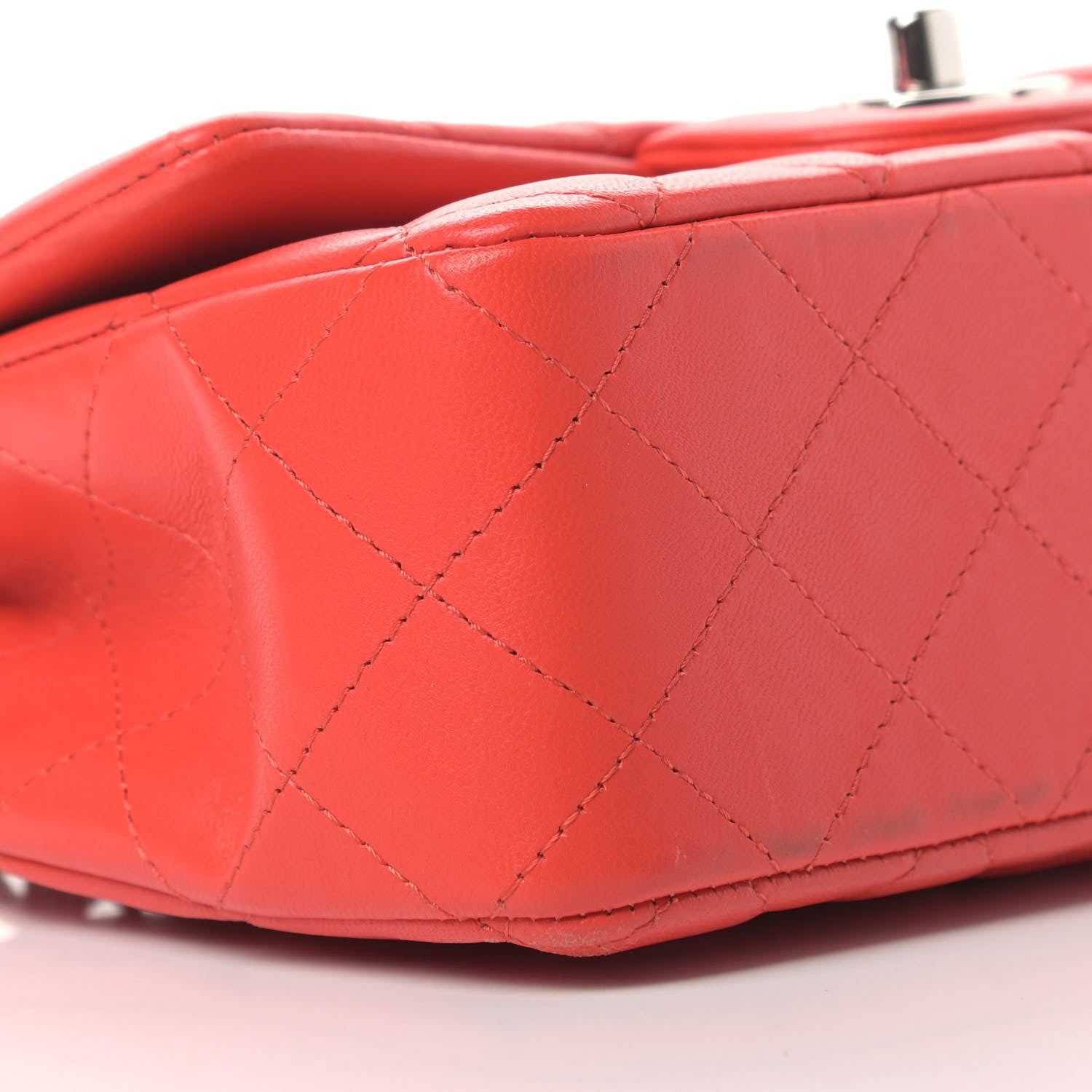 Chanel Lambskin Quilted Mini Rectangular Flap Red 8 of 14